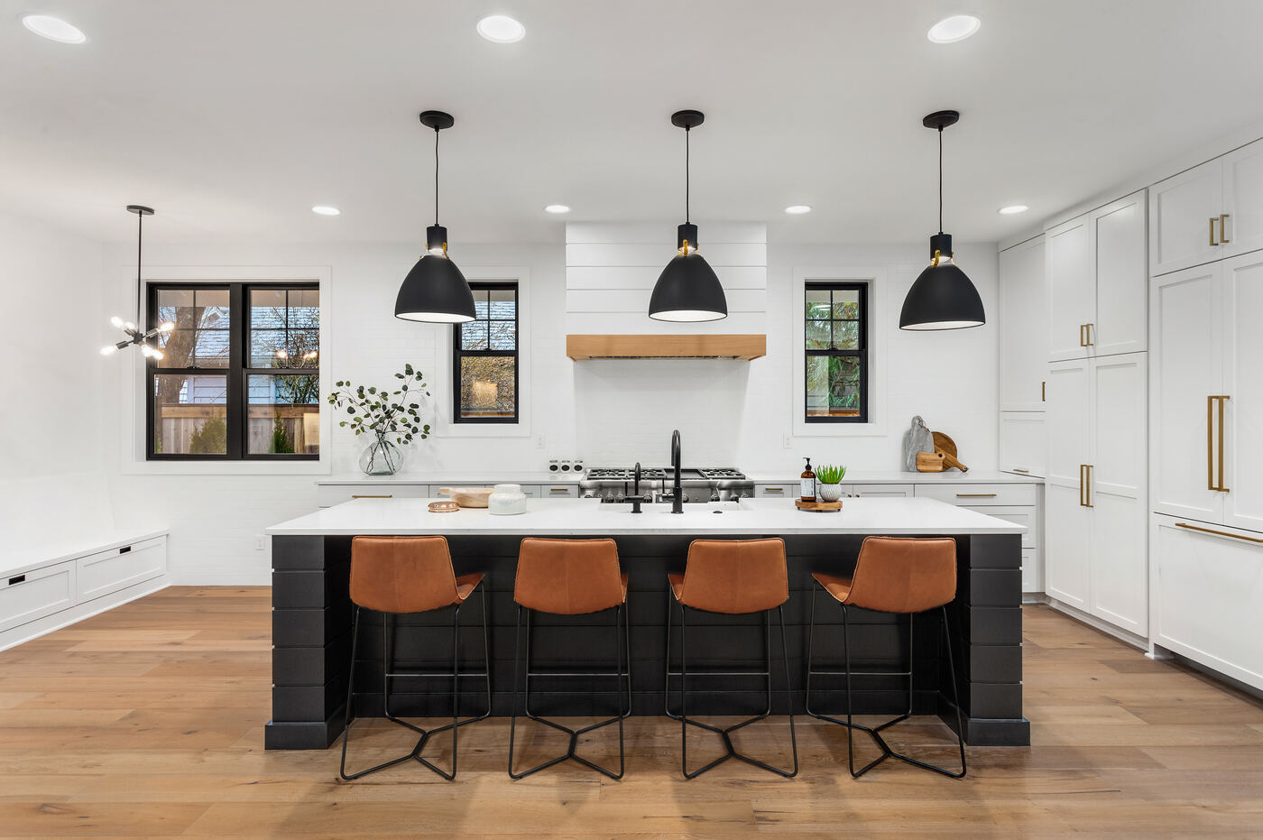 Gut renovation kitchen with new layout and finishes — Houston
